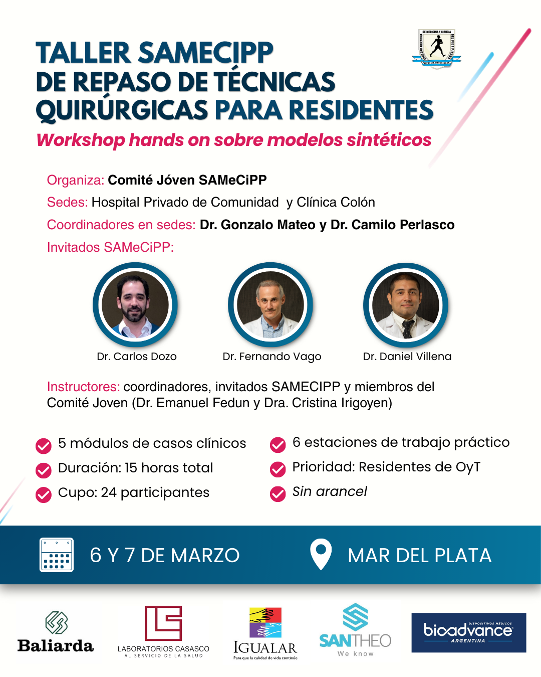 Taller SAMECIPP de repaso de tecnicas quirurgicas para Residentes